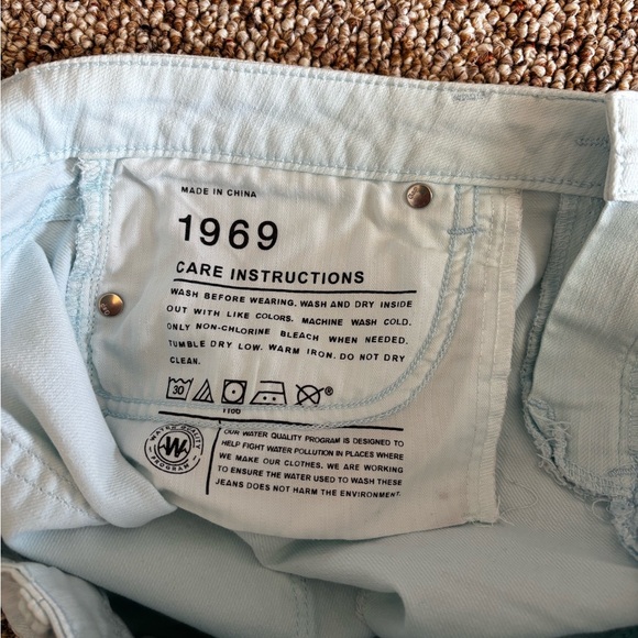 Light Blue Women's Denim Shorts - Picture 4 of 4